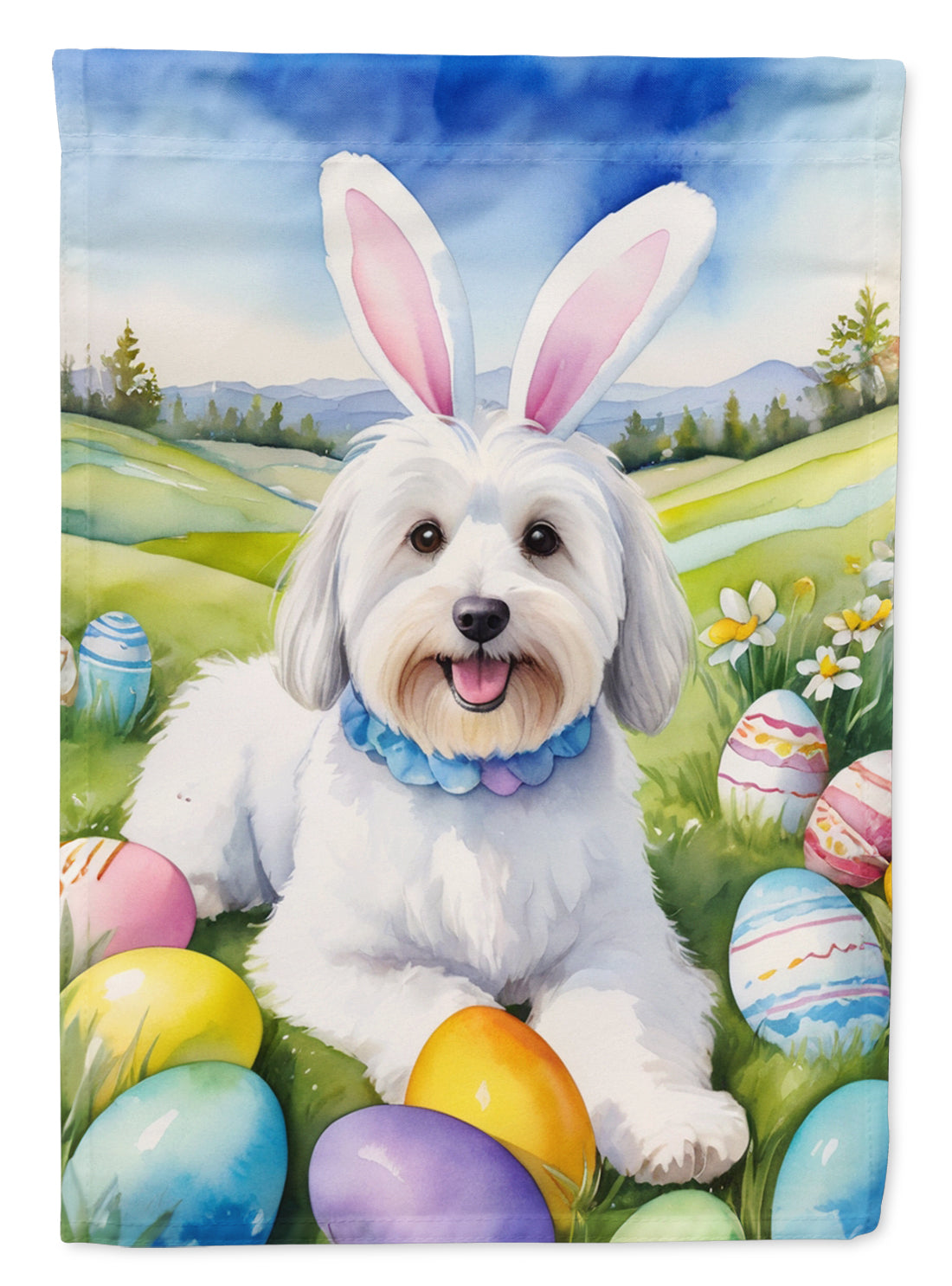 Buy this Coton de Tulear Easter Egg Hunt House Flag