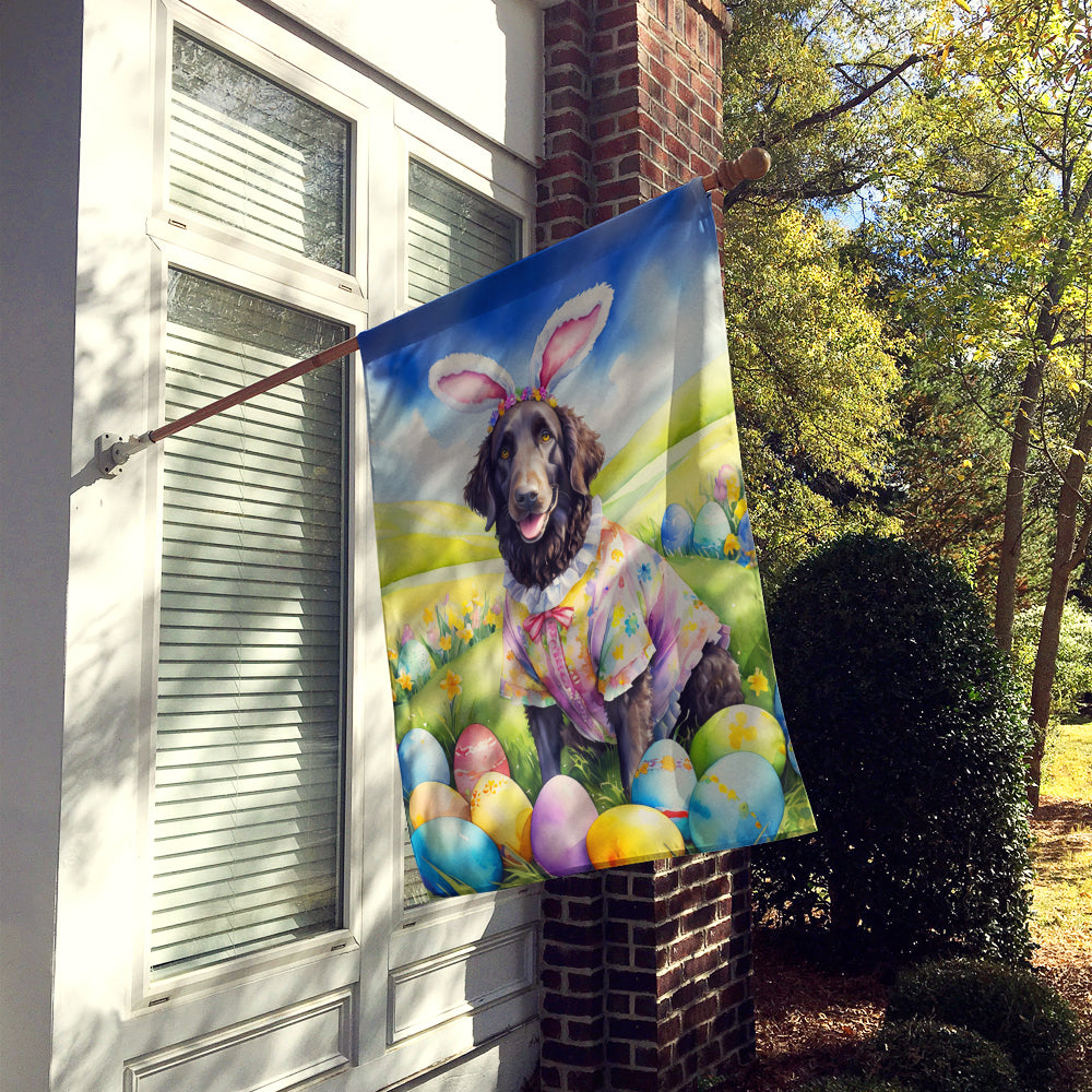 Curly-Coated Retriever Easter Egg Hunt House Flag