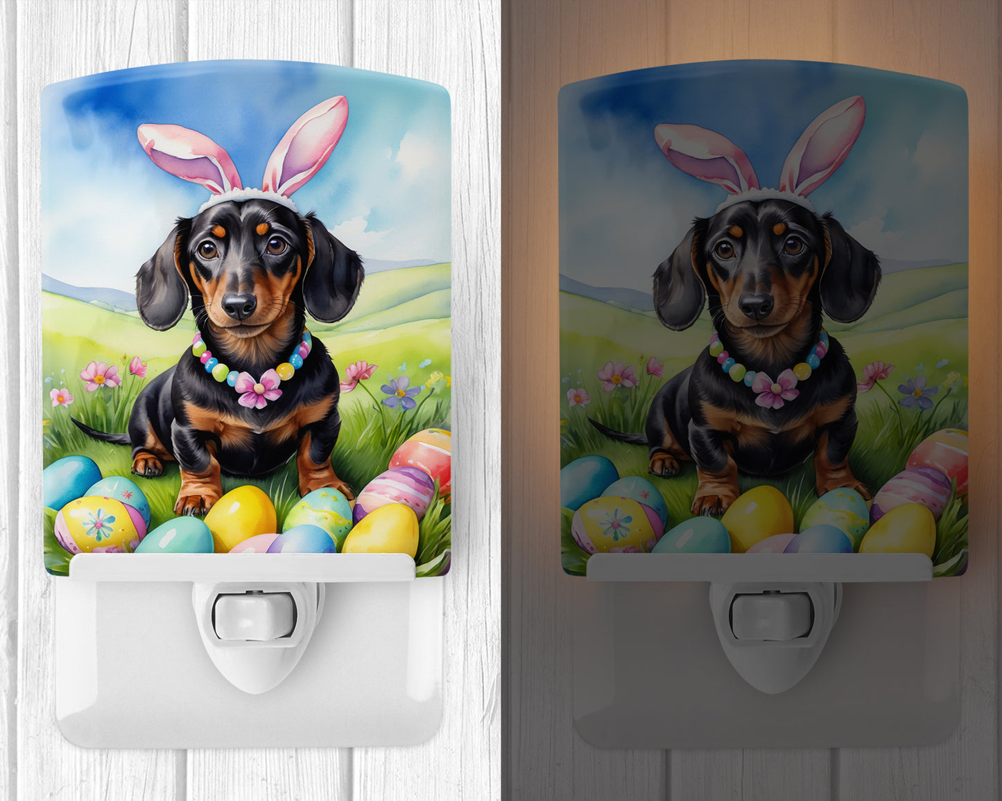 Dachshund Easter Egg Hunt Ceramic Night Light