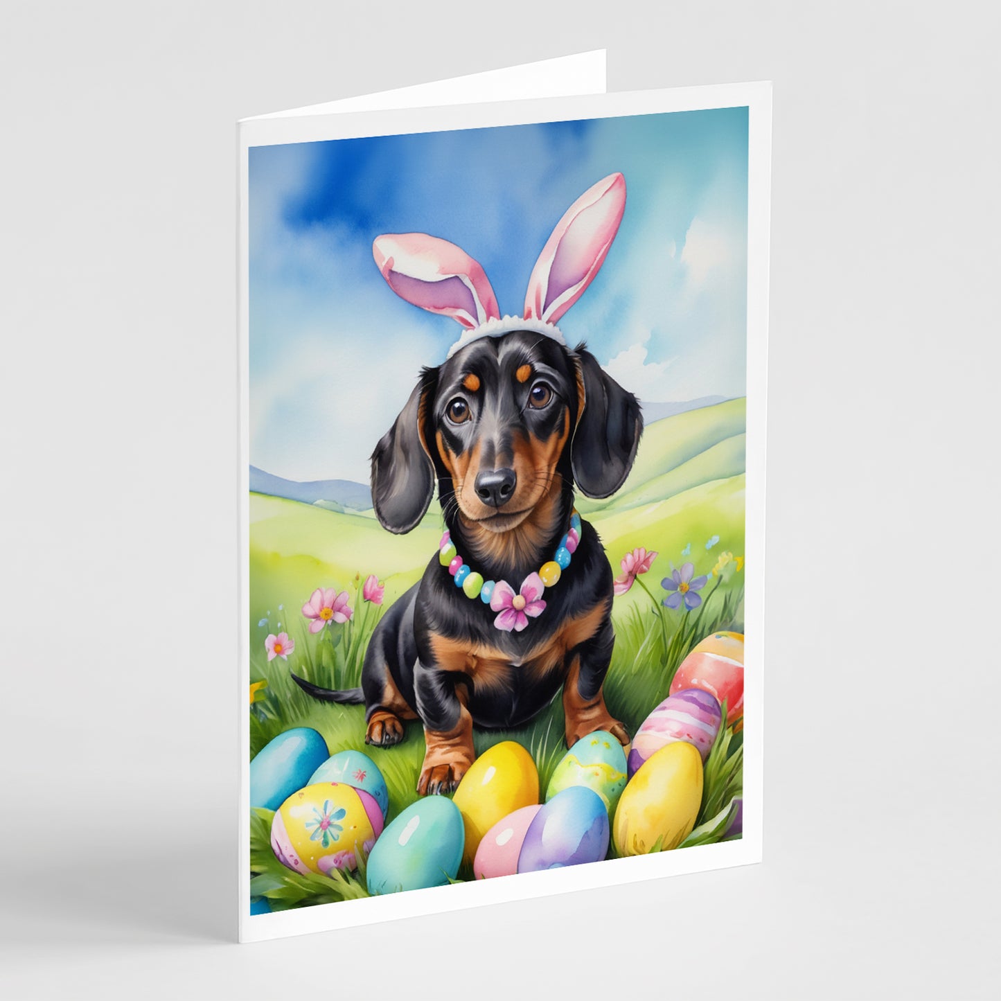 Buy this Dachshund Easter Egg Hunt Greeting Cards Pack of 8