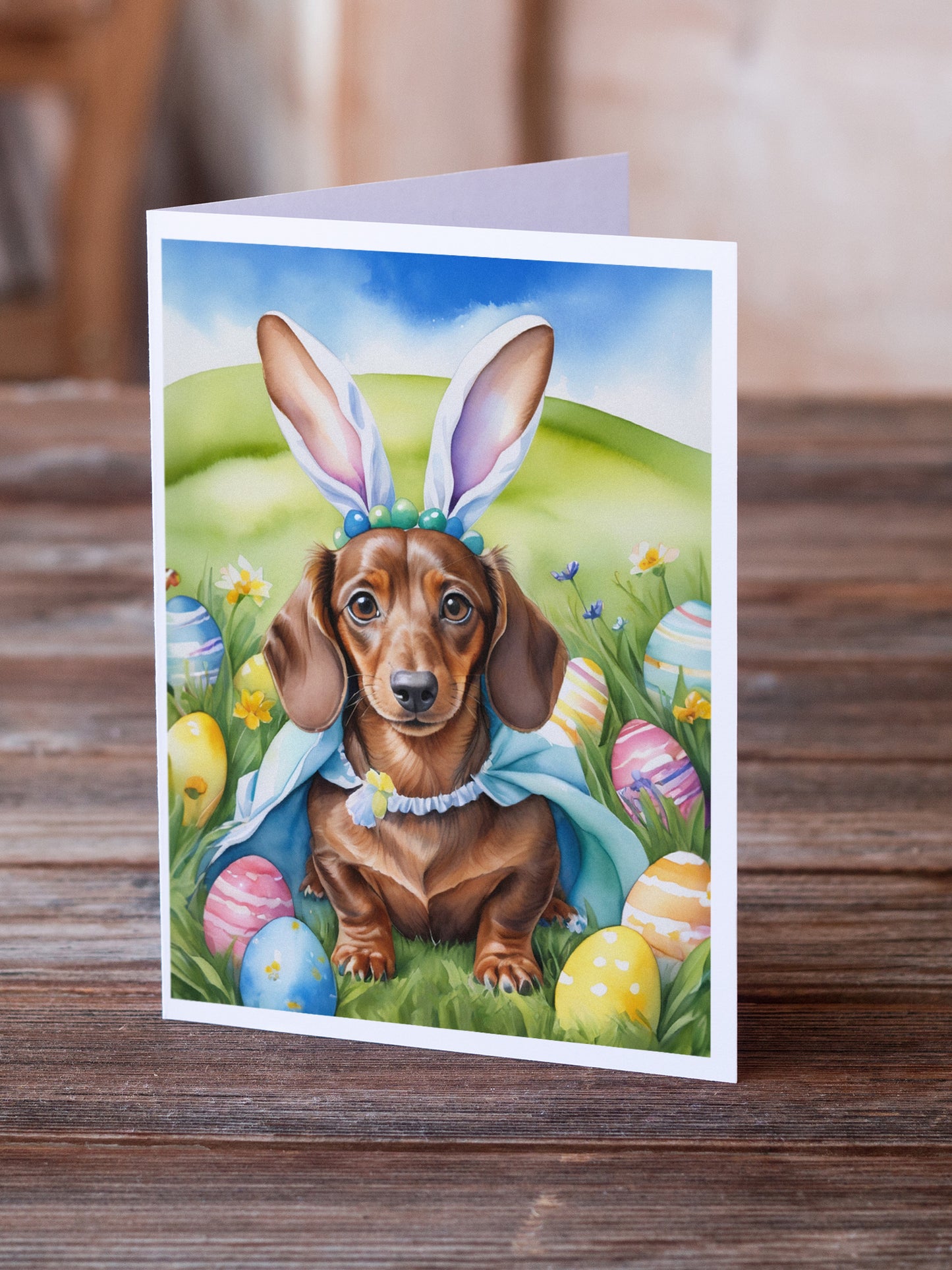 Dachshund Easter Egg Hunt Greeting Cards Pack of 8