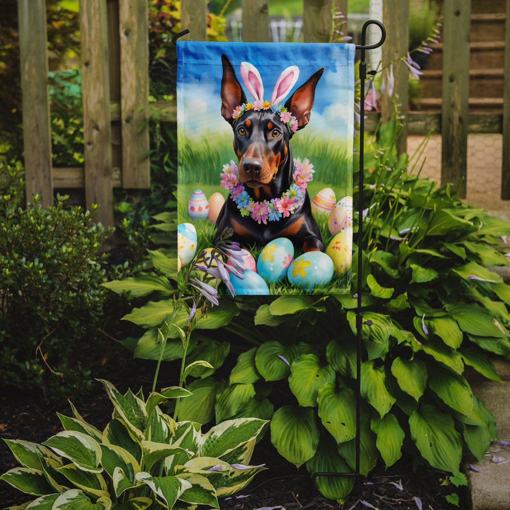 Doberman Pinscher Easter Egg Hunt Garden Flag