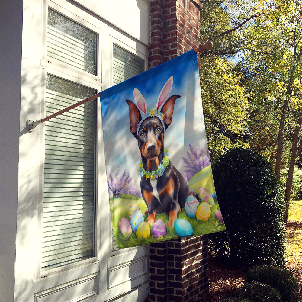 Doberman Pinscher Easter Egg Hunt House Flag