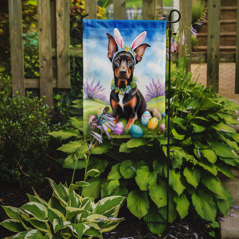 Doberman Pinscher Easter Egg Hunt Garden Flag