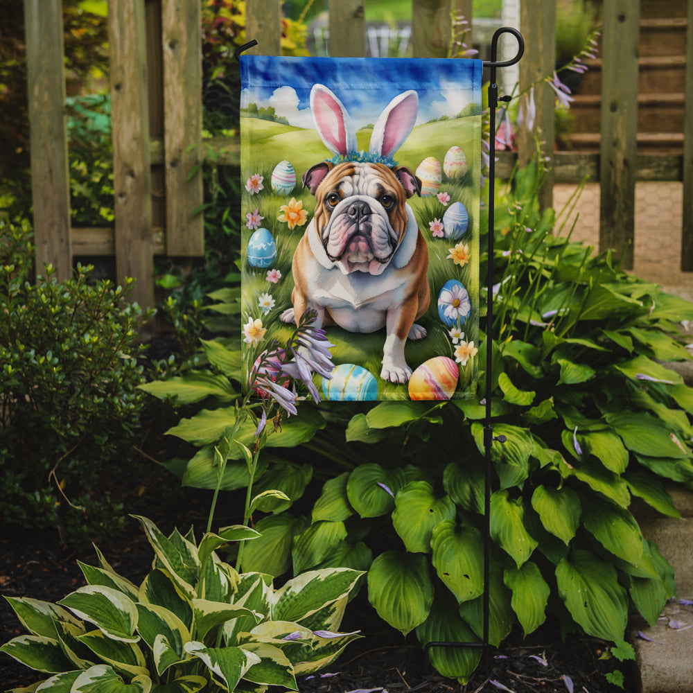 English Bulldog Easter Egg Hunt Garden Flag