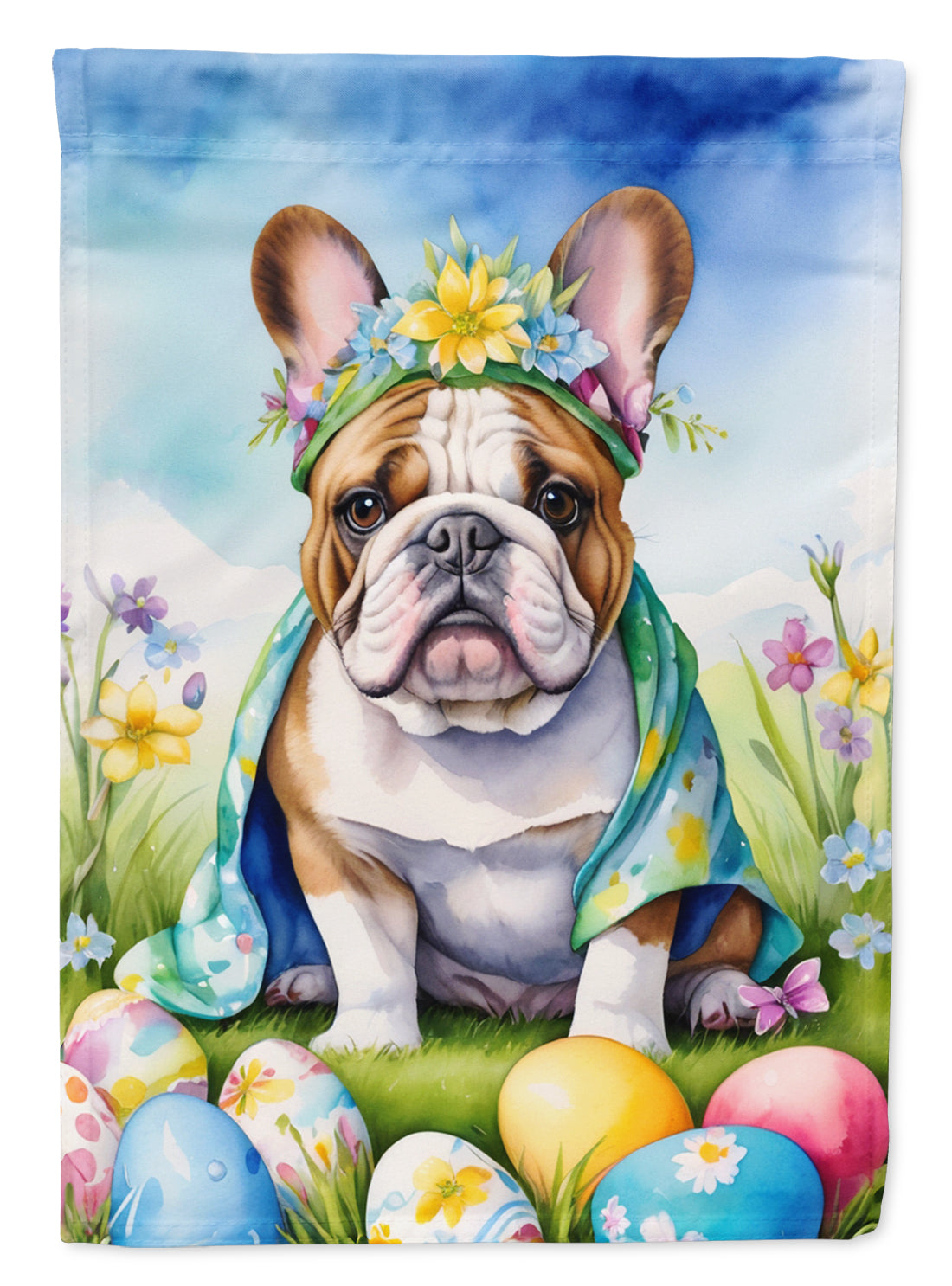 Buy this English Bulldog Easter Egg Hunt House Flag