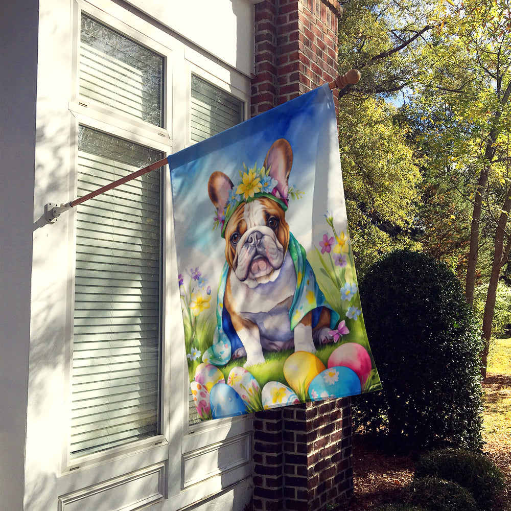 English Bulldog Easter Egg Hunt House Flag