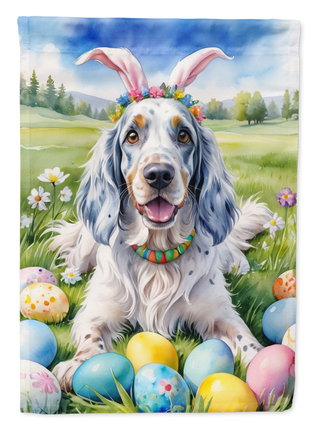 Buy this English Setter Easter Egg Hunt Garden Flag