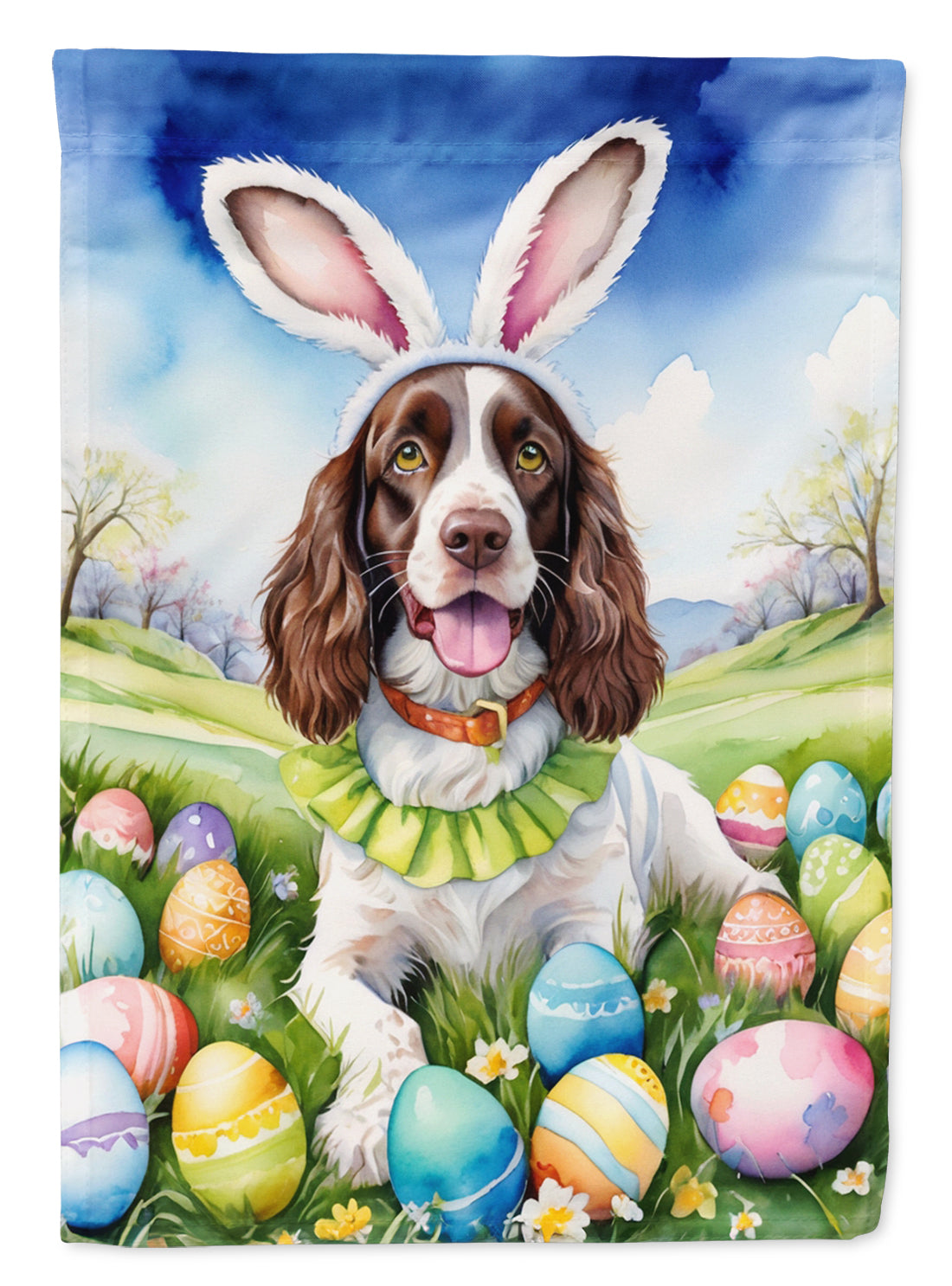 Buy this English Springer Spaniel Easter Egg Hunt Garden Flag