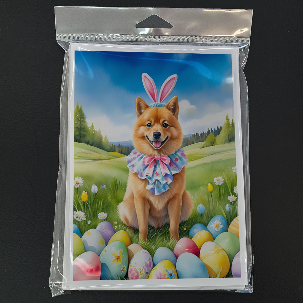 Finnish Spitz Easter Egg Hunt Greeting Cards Pack of 8