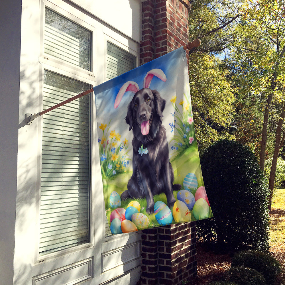 Flat-Coated Retriever Easter Egg Hunt House Flag