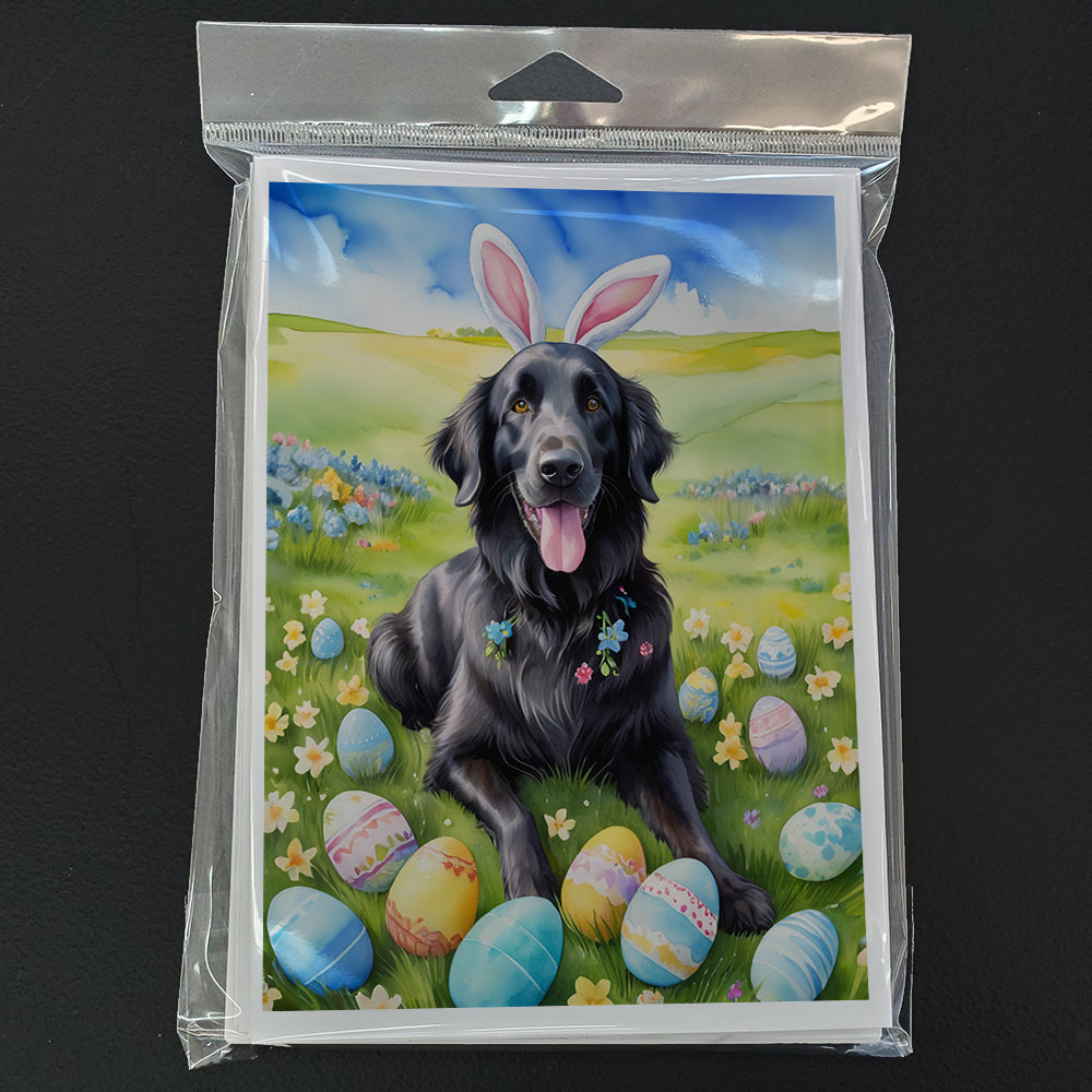 Flat-Coated Retriever Easter Egg Hunt Greeting Cards Pack of 8