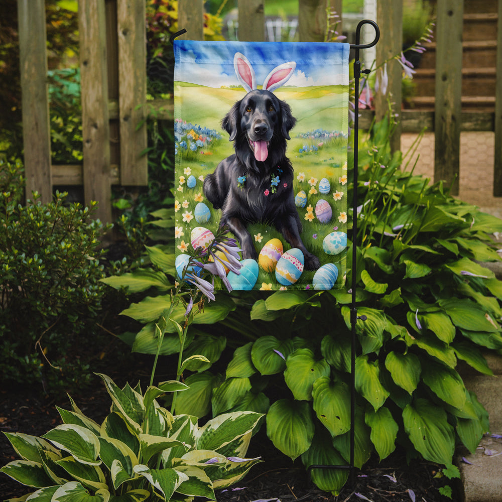 Flat-Coated Retriever Easter Egg Hunt Garden Flag