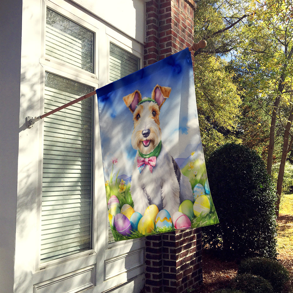 Fox Terrier Easter Egg Hunt House Flag