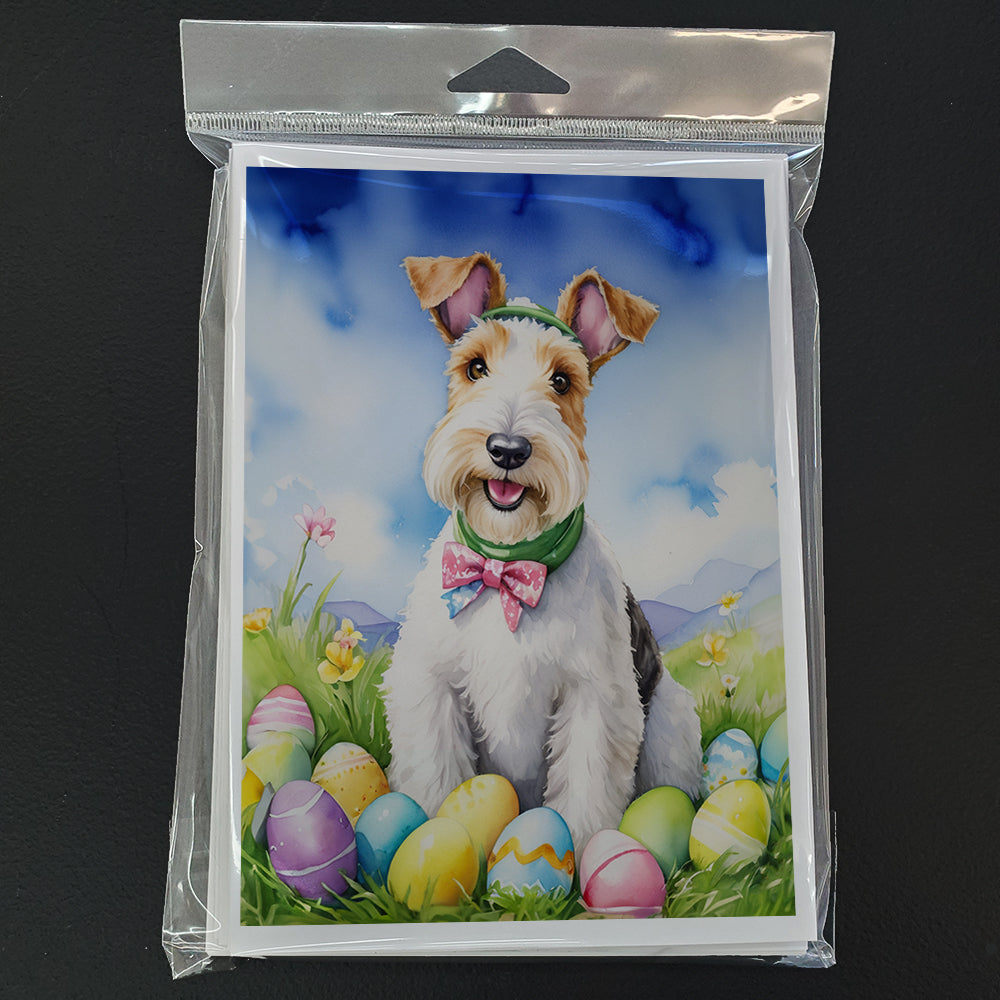 Fox Terrier Easter Egg Hunt Greeting Cards Pack of 8
