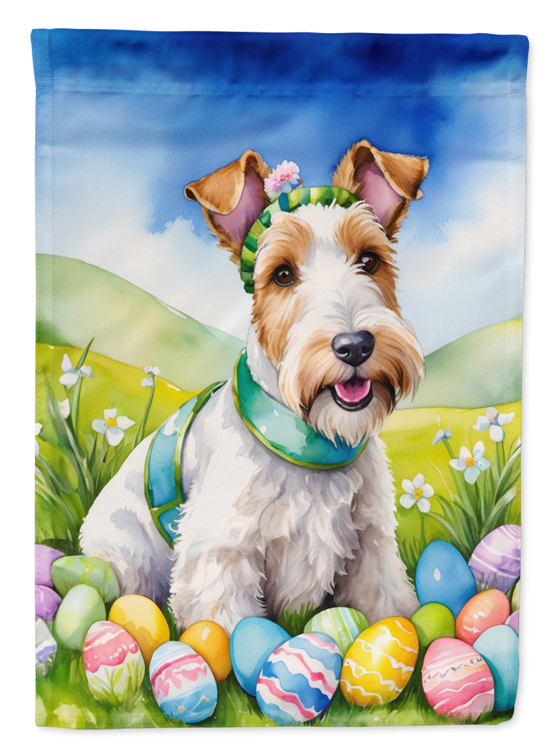 Buy this Fox Terrier Easter Egg Hunt House Flag