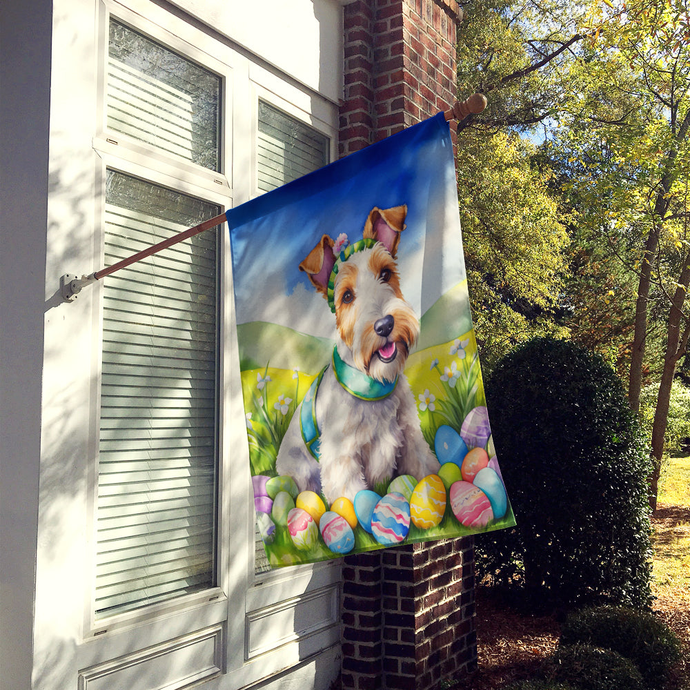 Fox Terrier Easter Egg Hunt House Flag