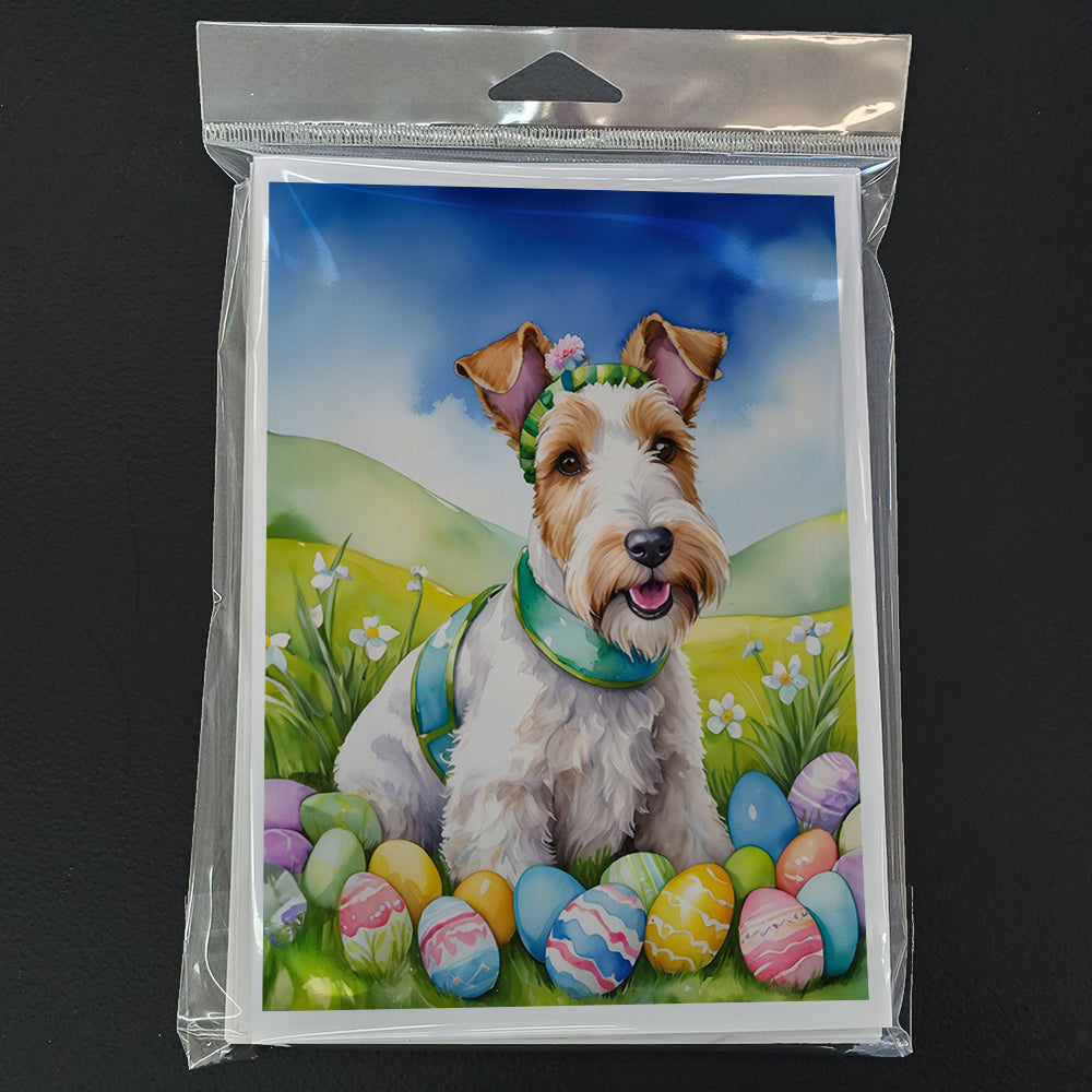 Fox Terrier Easter Egg Hunt Greeting Cards Pack of 8