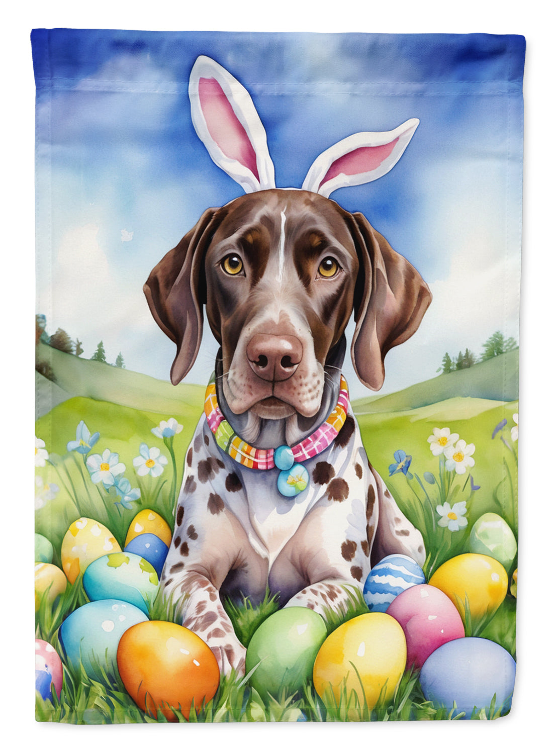 Buy this German Shorthaired Pointer Easter Egg Hunt Garden Flag