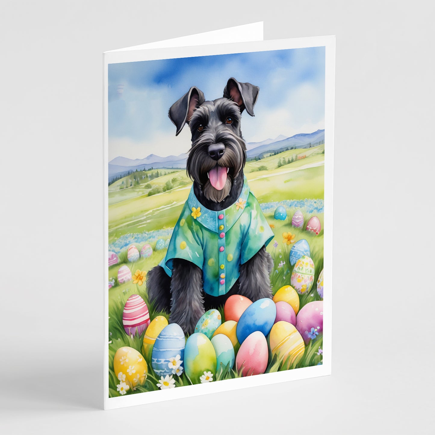 Buy this Giant Schnauzer Easter Egg Hunt Greeting Cards Pack of 8