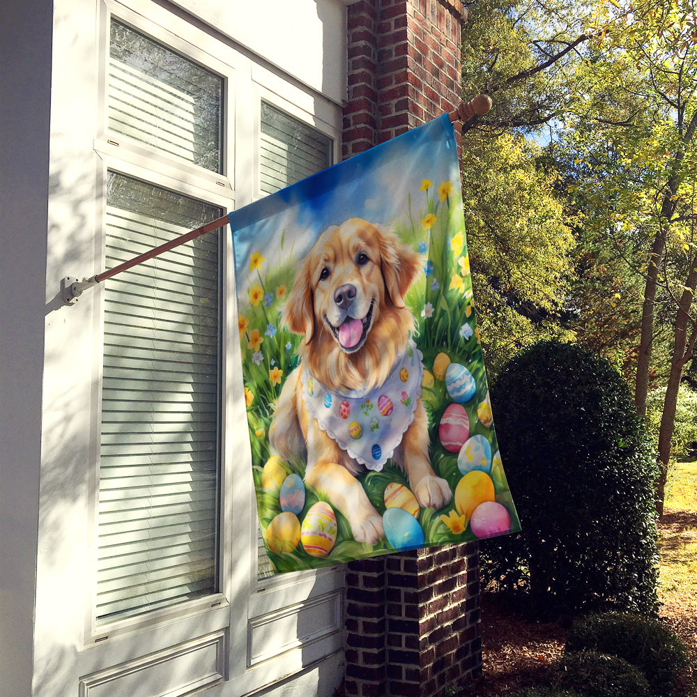 Golden Retriever Easter Egg Hunt House Flag