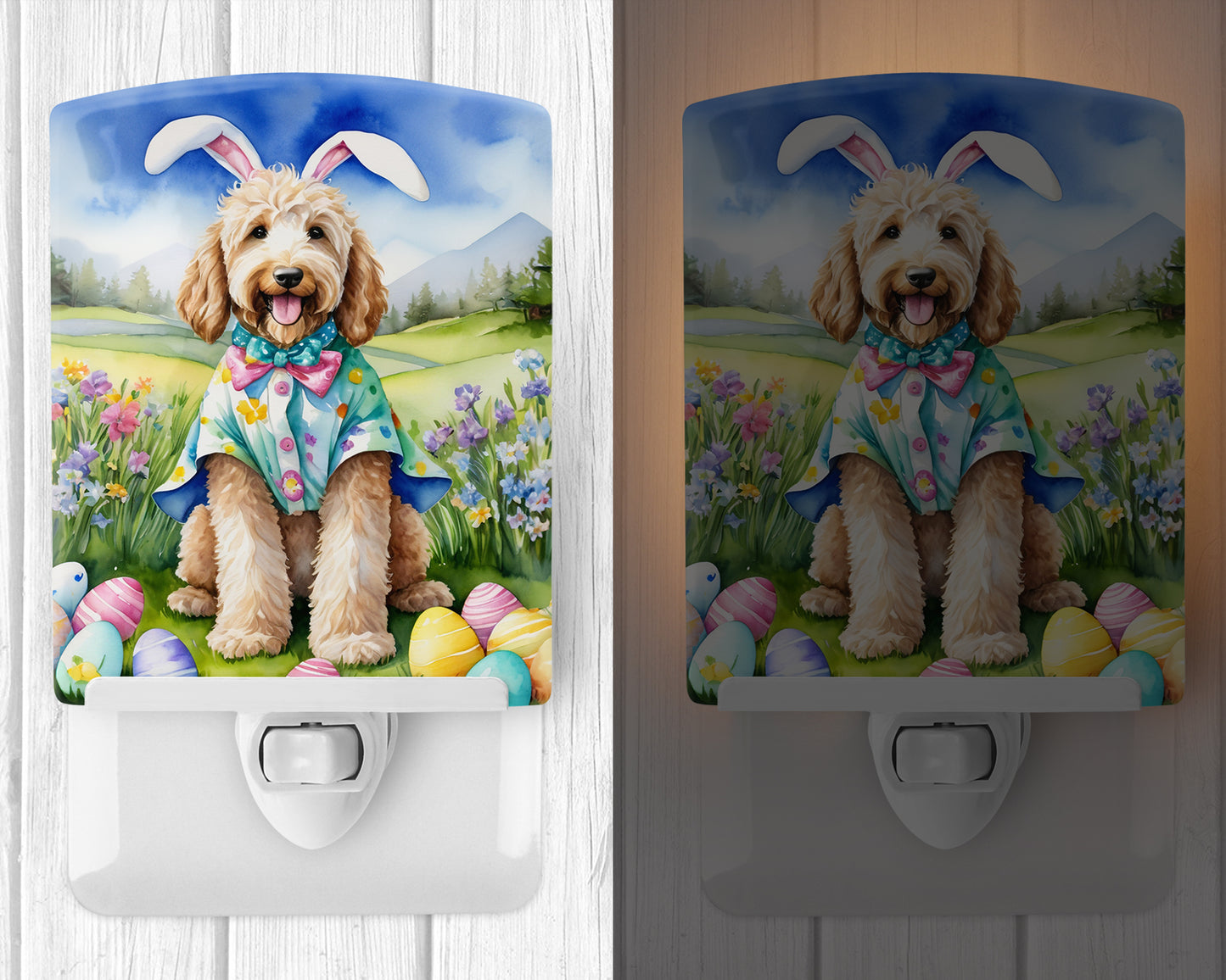 Goldendoodle Easter Egg Hunt Ceramic Night Light