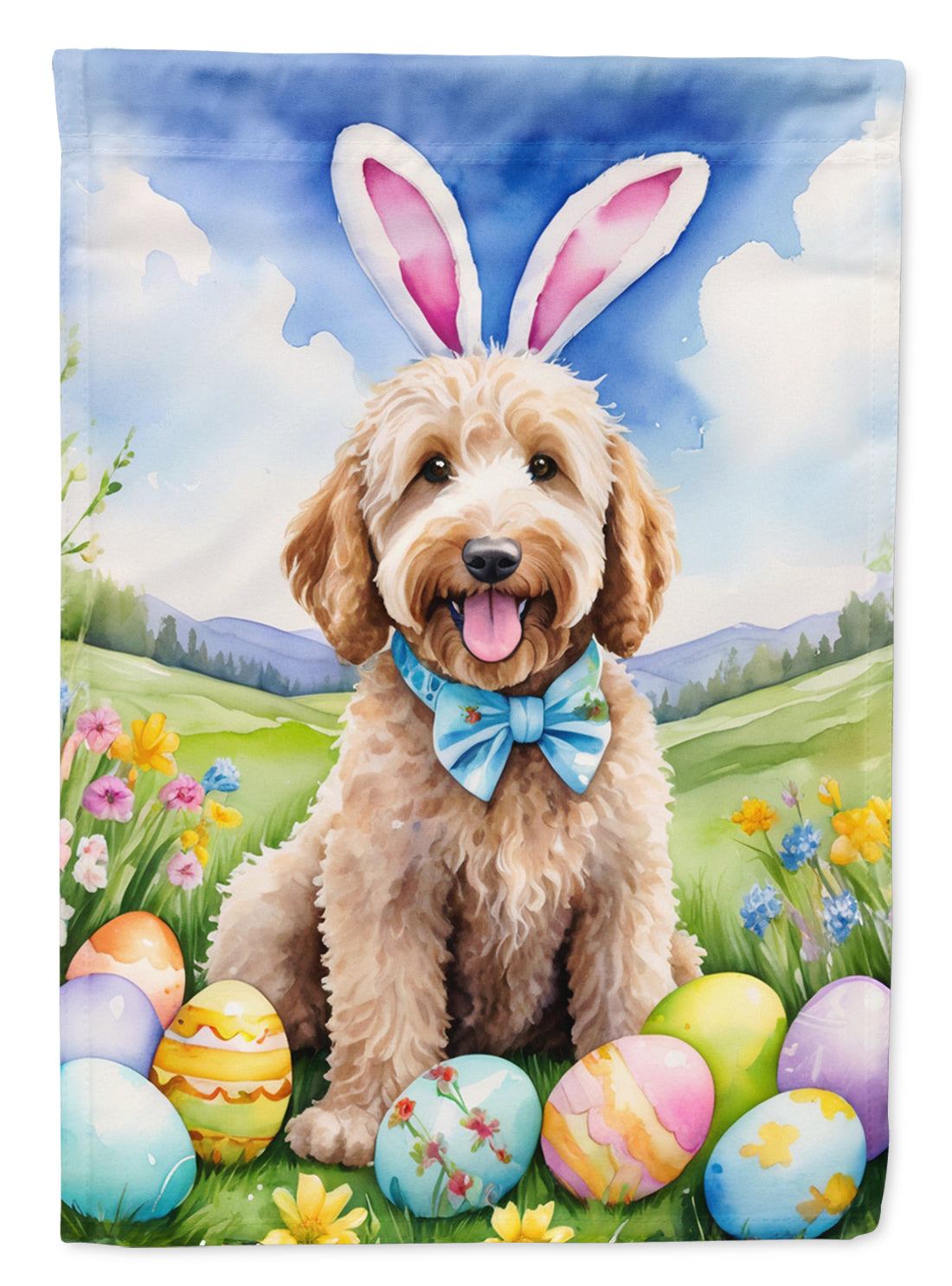 Buy this Goldendoodle Easter Egg Hunt House Flag