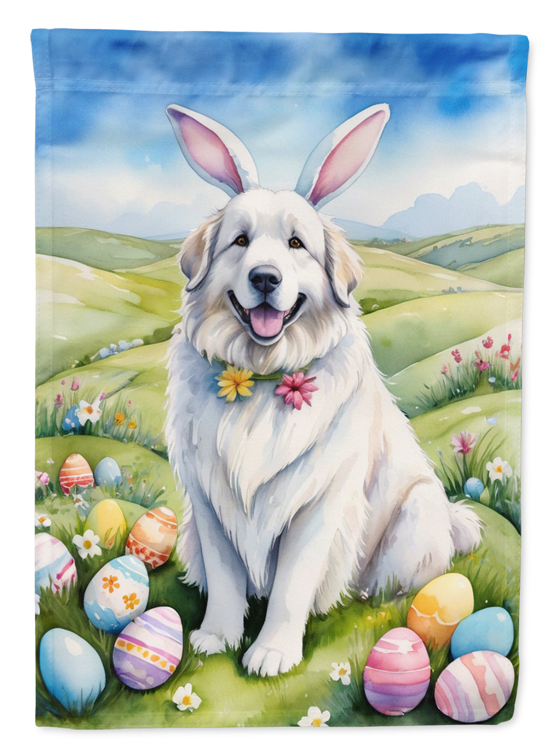 Buy this Great Pyrenees Easter Egg Hunt Garden Flag