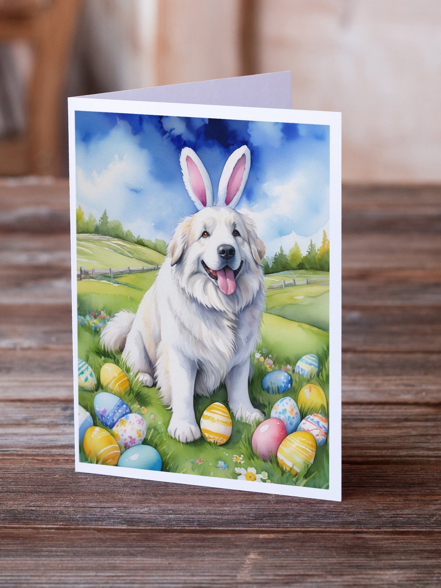 Great Pyrenees Easter Egg Hunt Greeting Cards Pack of 8