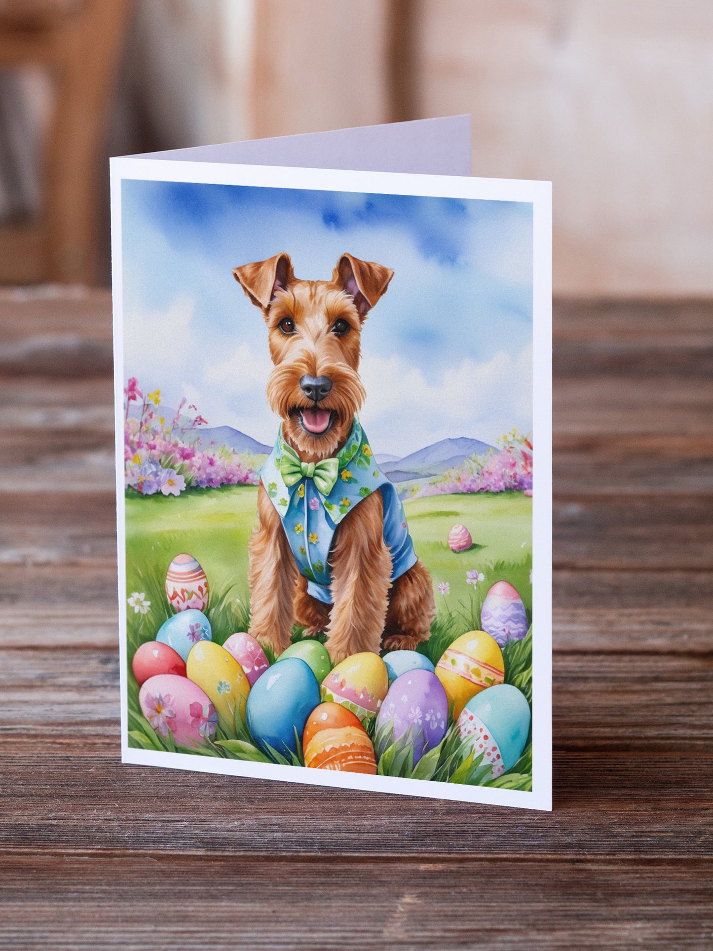 Irish Terrier Easter Egg Hunt Greeting Cards Pack of 8