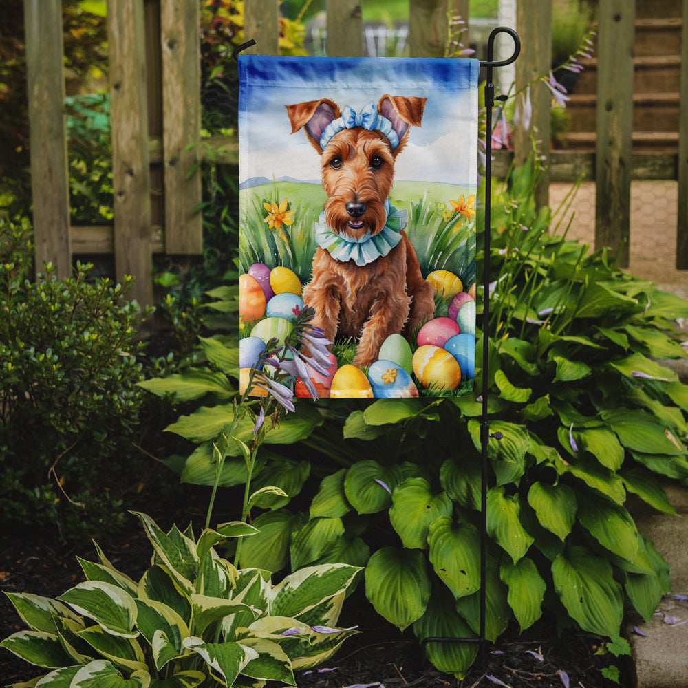 Irish Terrier Easter Egg Hunt Garden Flag