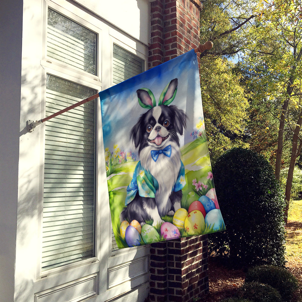 Japanese Chin Easter Egg Hunt House Flag