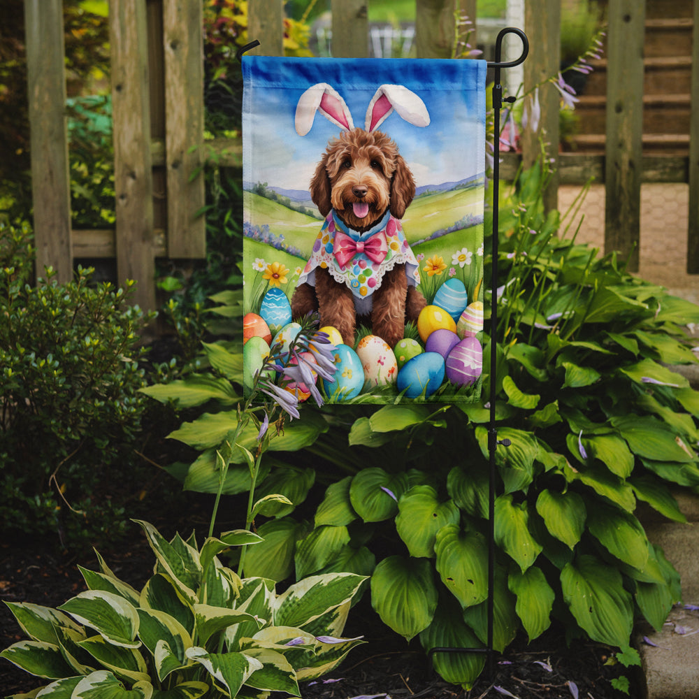 Labradoodle Easter Egg Hunt Garden Flag