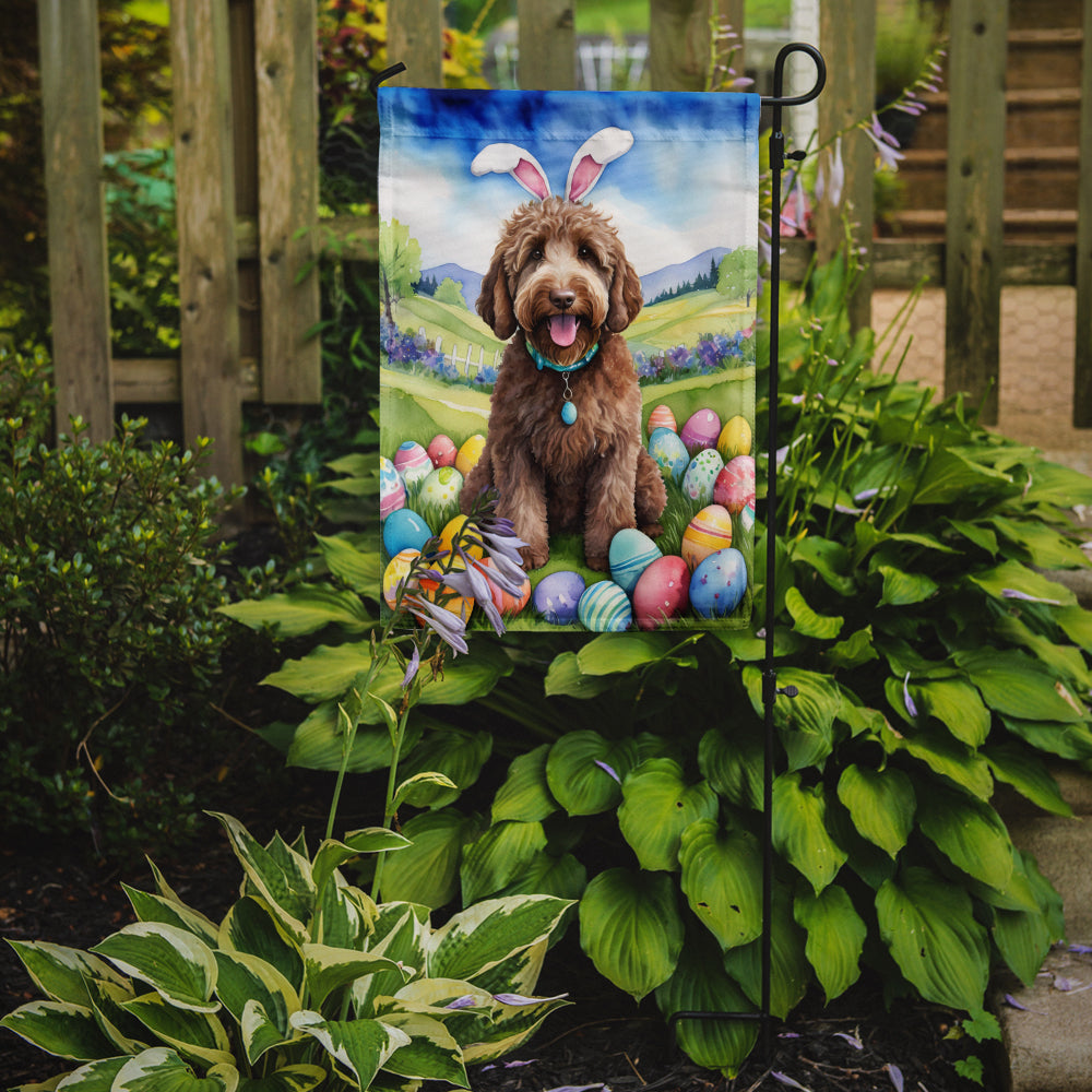 Labradoodle Easter Egg Hunt Garden Flag