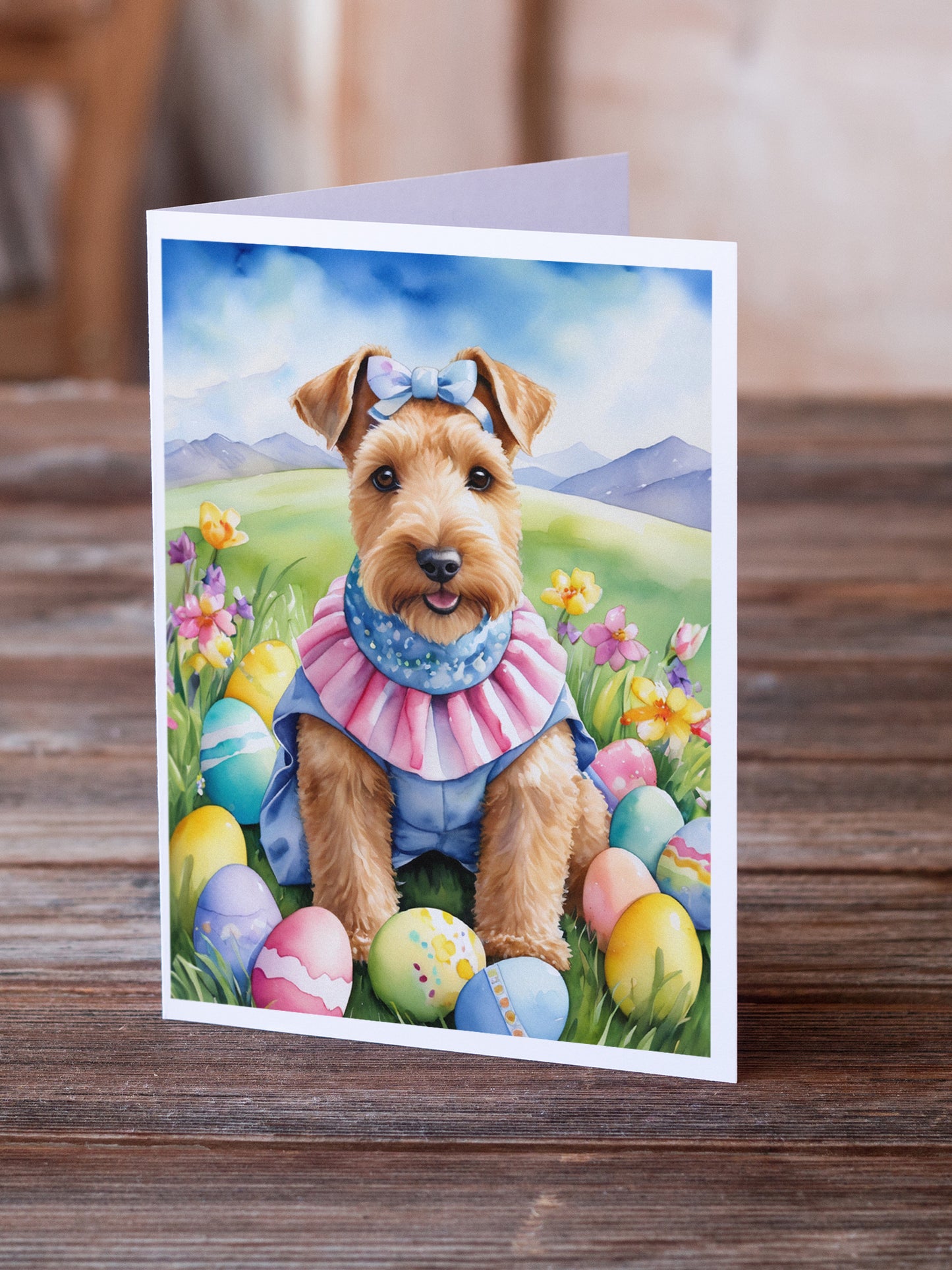 Lakeland Terrier Easter Egg Hunt Greeting Cards Pack of 8