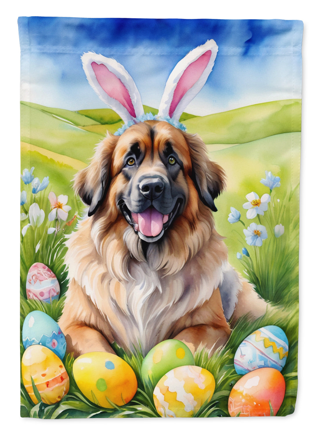 Buy this Leonberger Easter Egg Hunt House Flag