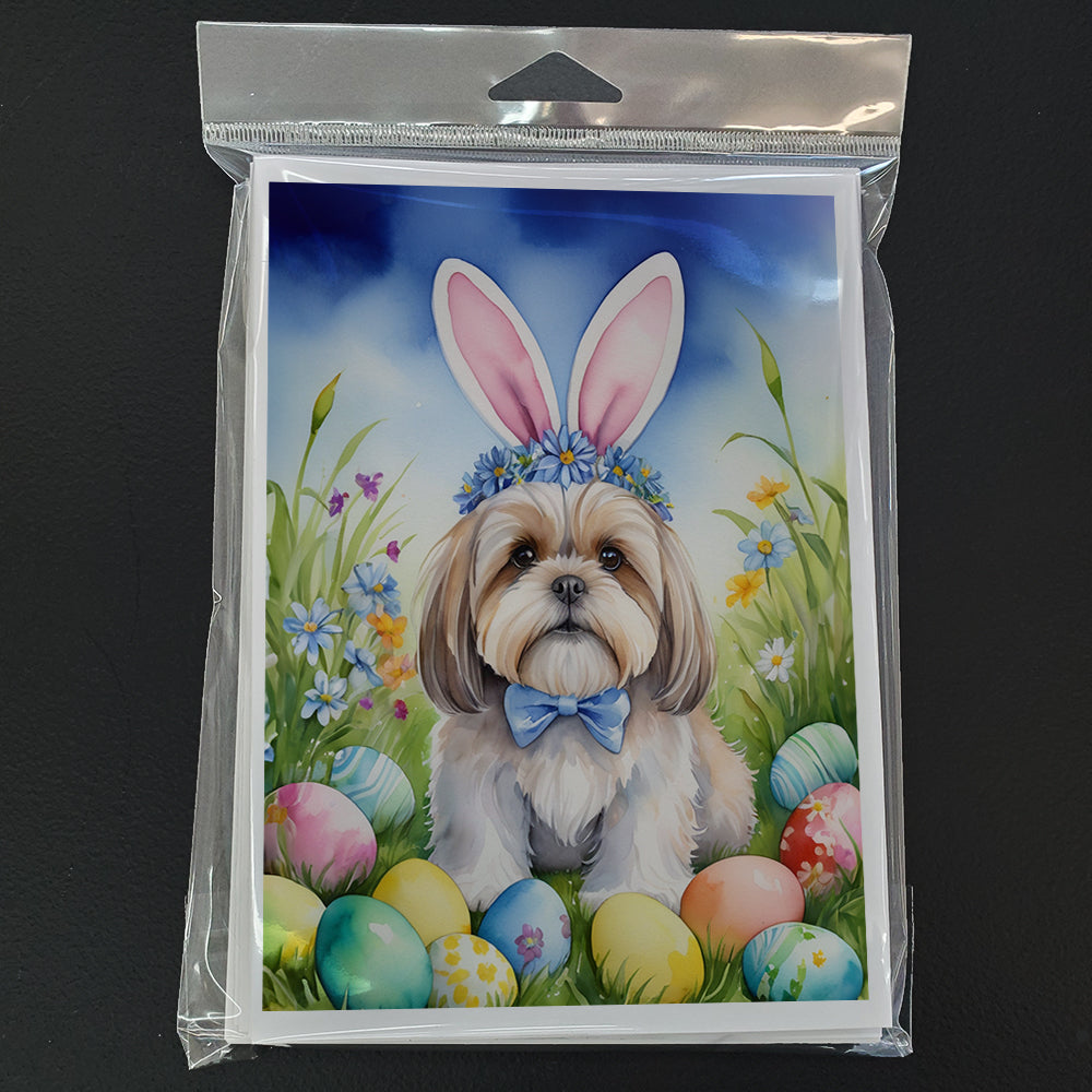 Lhasa Apso Easter Egg Hunt Greeting Cards Pack of 8