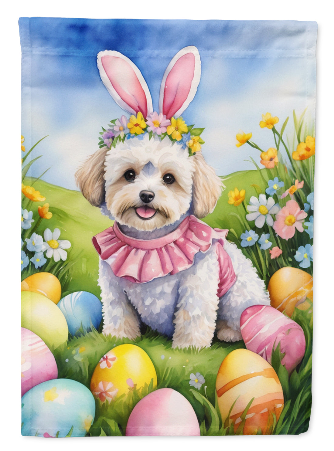 Buy this Maltipoo Easter Egg Hunt Garden Flag