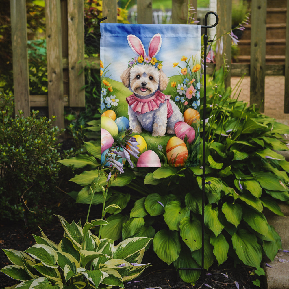 Maltipoo Easter Egg Hunt Garden Flag