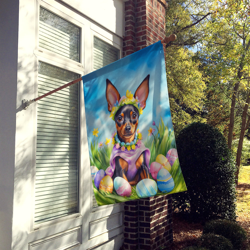 Miniature Pinscher Easter Egg Hunt House Flag