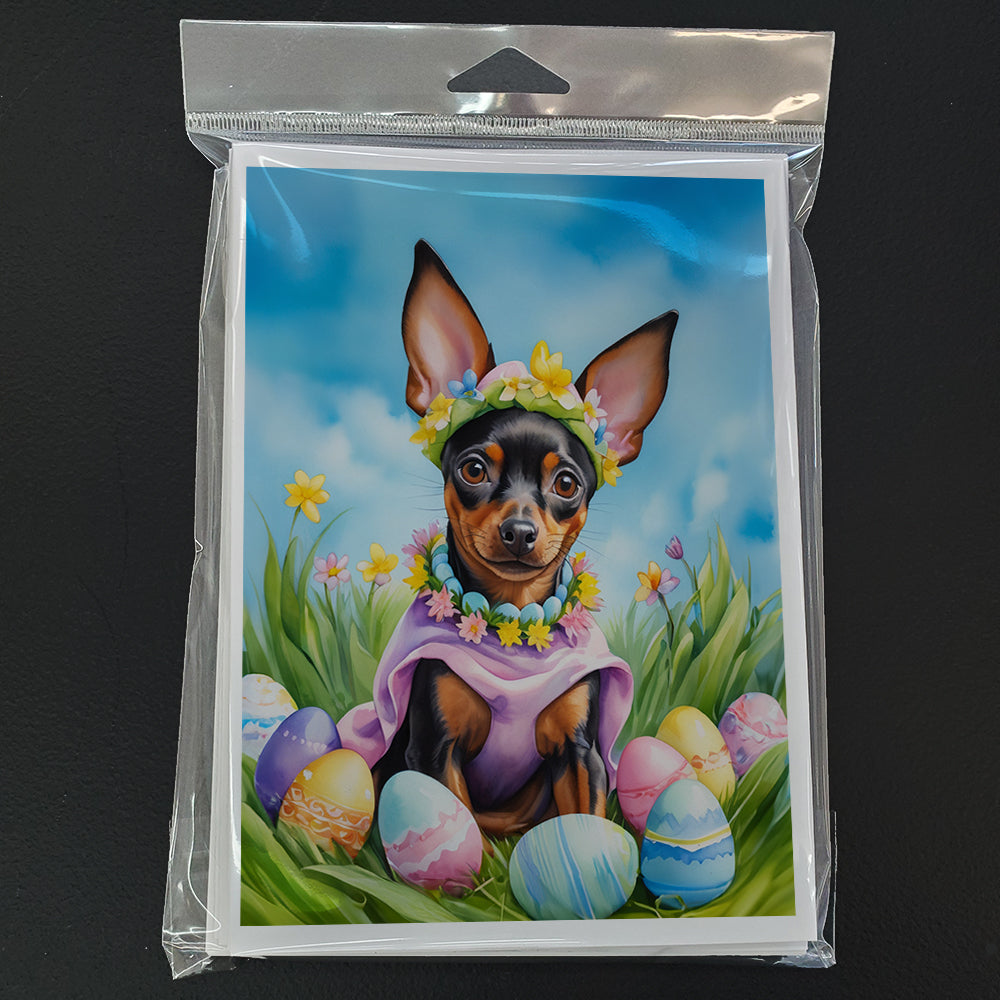 Miniature Pinscher Easter Egg Hunt Greeting Cards Pack of 8