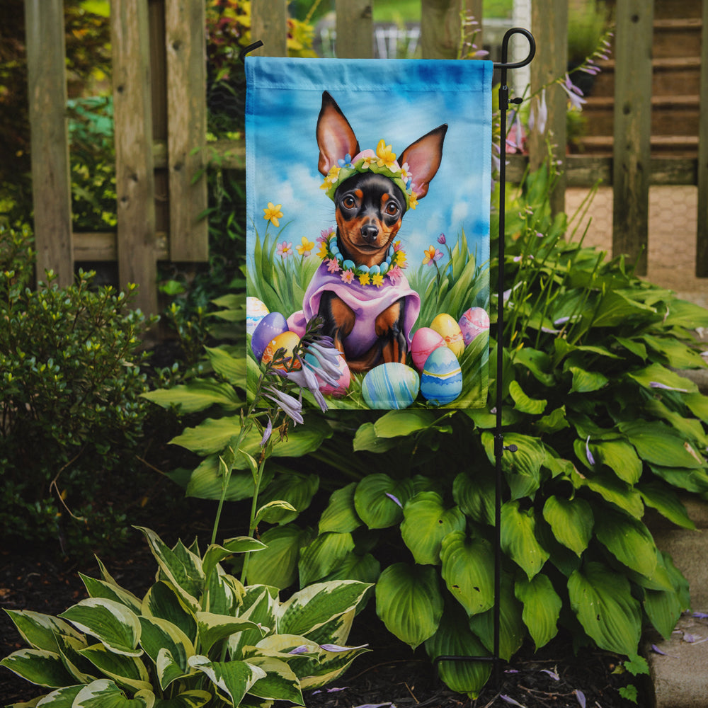 Miniature Pinscher Easter Egg Hunt Garden Flag