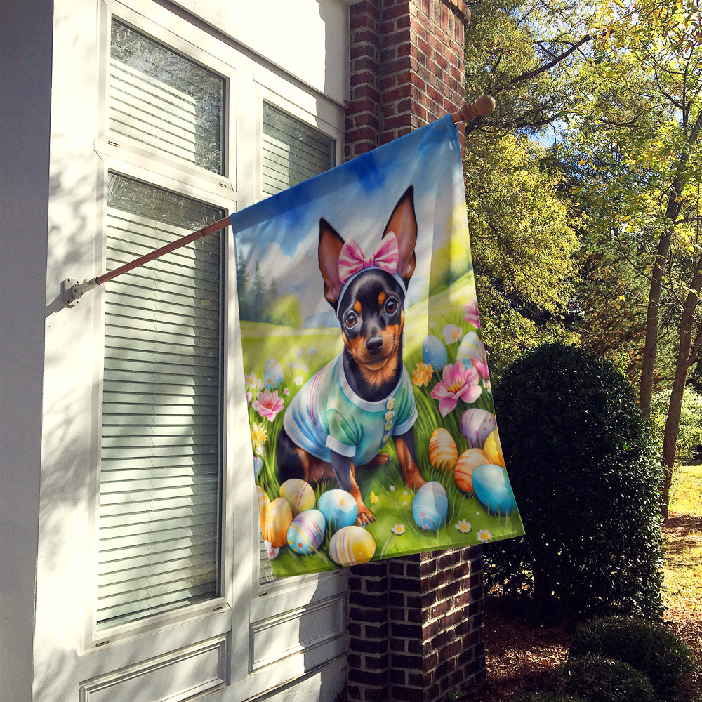 Miniature Pinscher Easter Egg Hunt House Flag