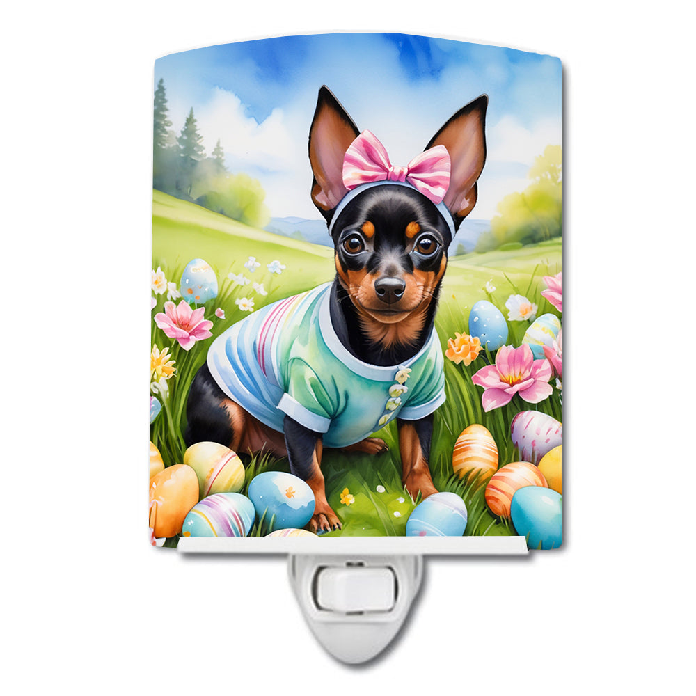 Buy this Miniature Pinscher Easter Egg Hunt Ceramic Night Light