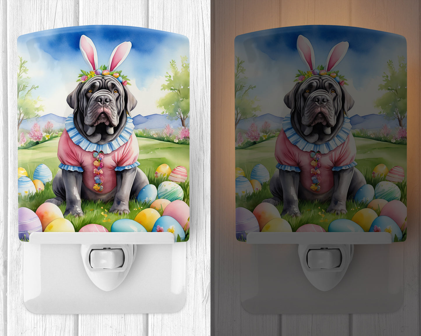 Neapolitan Mastiff Easter Egg Hunt Ceramic Night Light