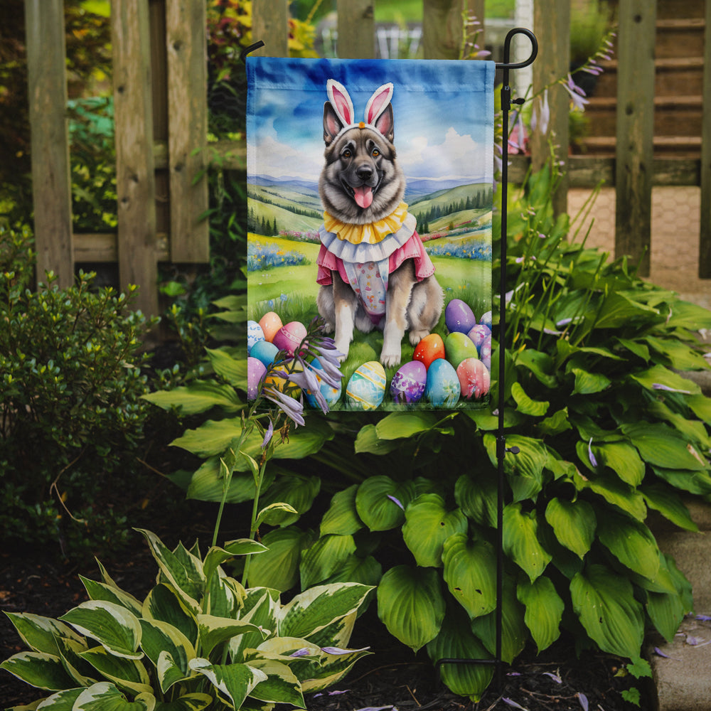 Norwegian Elkhound Easter Egg Hunt Garden Flag