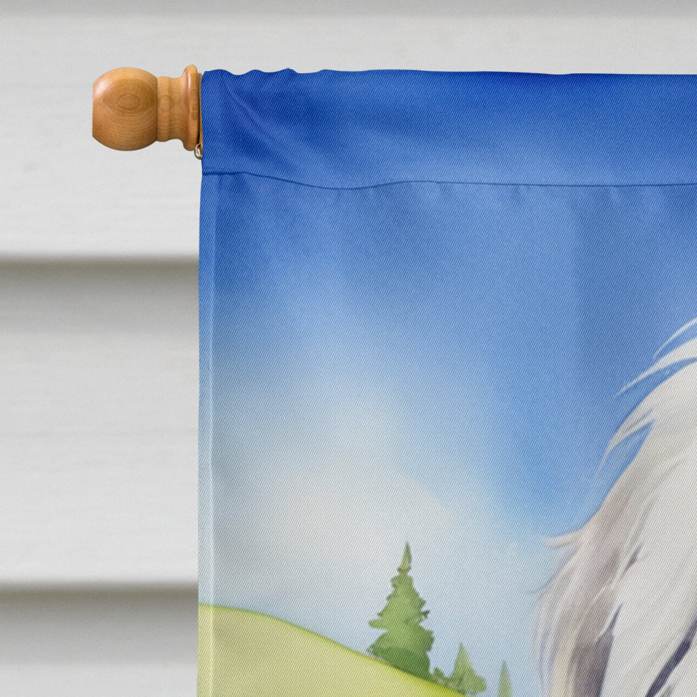 Old English Sheepdog Easter Egg Hunt House Flag