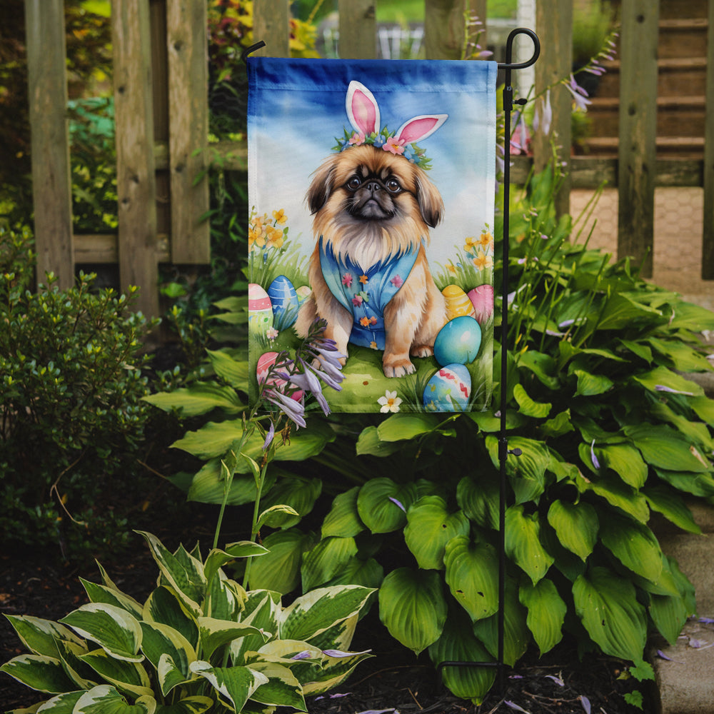 Pekingese Easter Egg Hunt Garden Flag