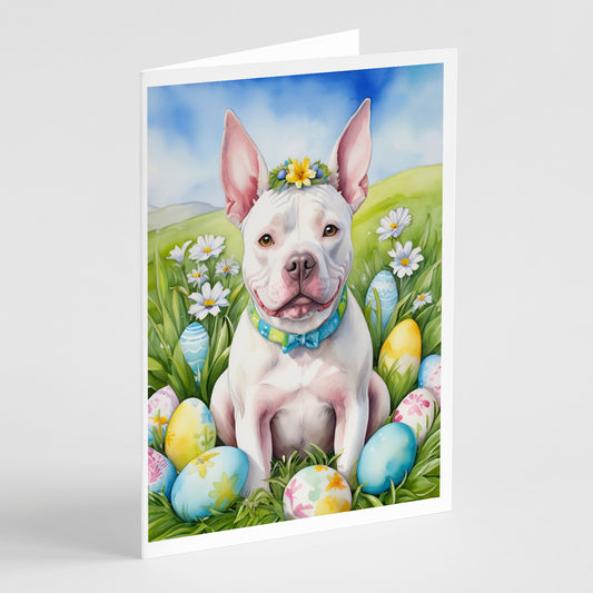 Buy this Pit Bull Terrier Easter Egg Hunt Greeting Cards Pack of 8