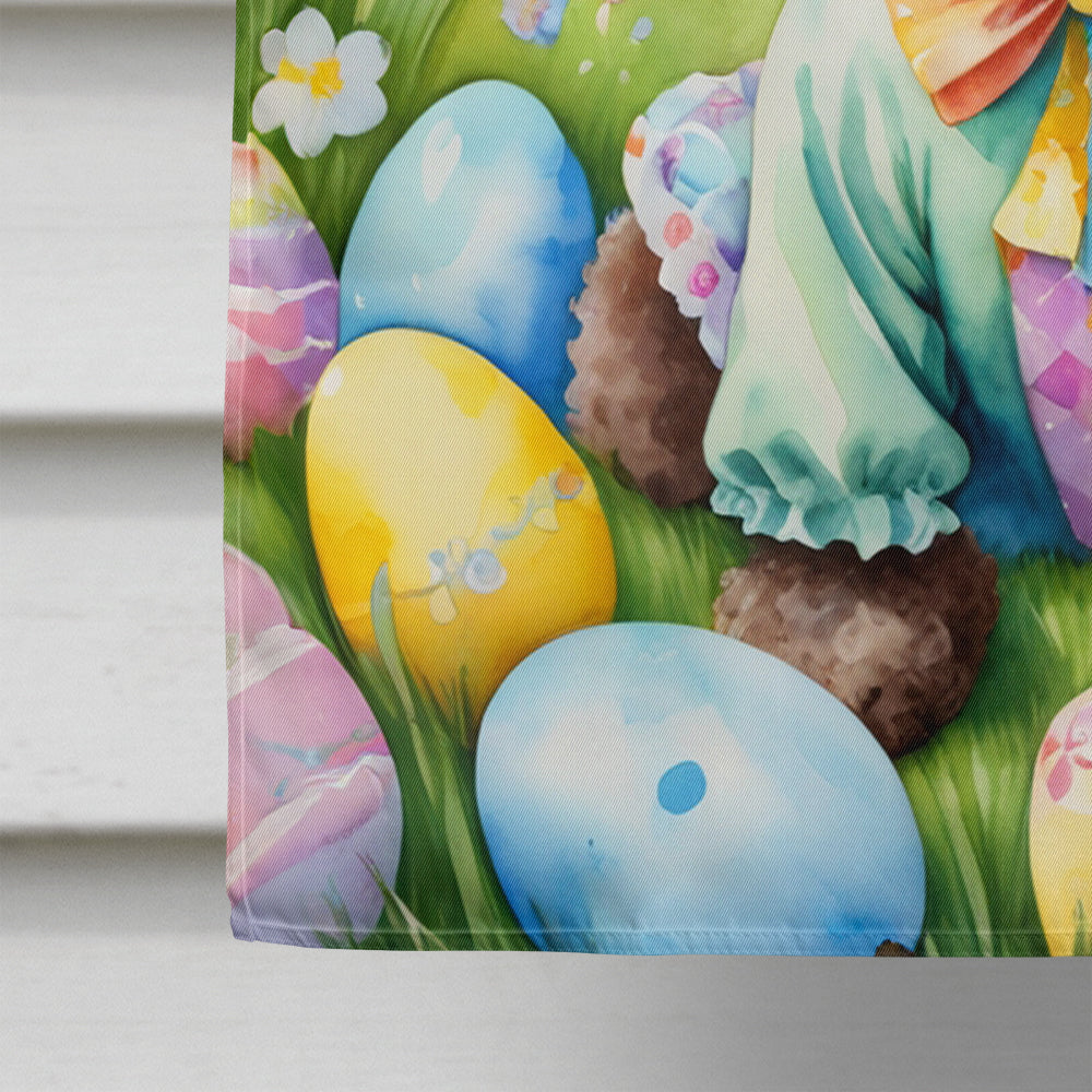 Chocolate Poodle Easter Egg Hunt House Flag